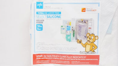 Medline URO170810 Total 1 Layer Tray Silicone 100% Foley Cath. 10Fr  5mL (x)